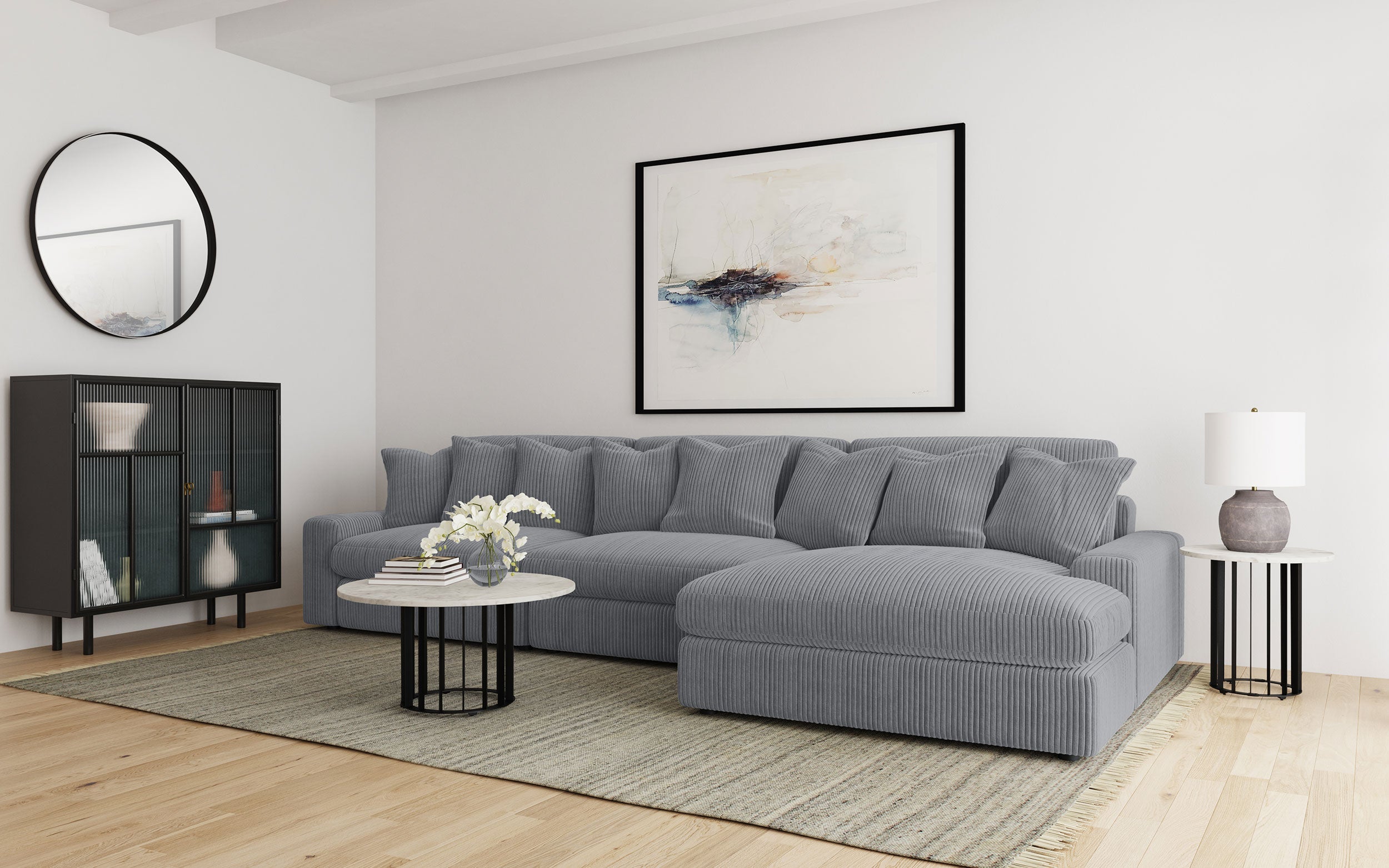 Blaine Upholstered Reversible Chaise Sectional Sofa