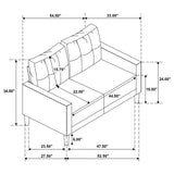 Bowen II Fabric Upholstered Track Arm Loveseat