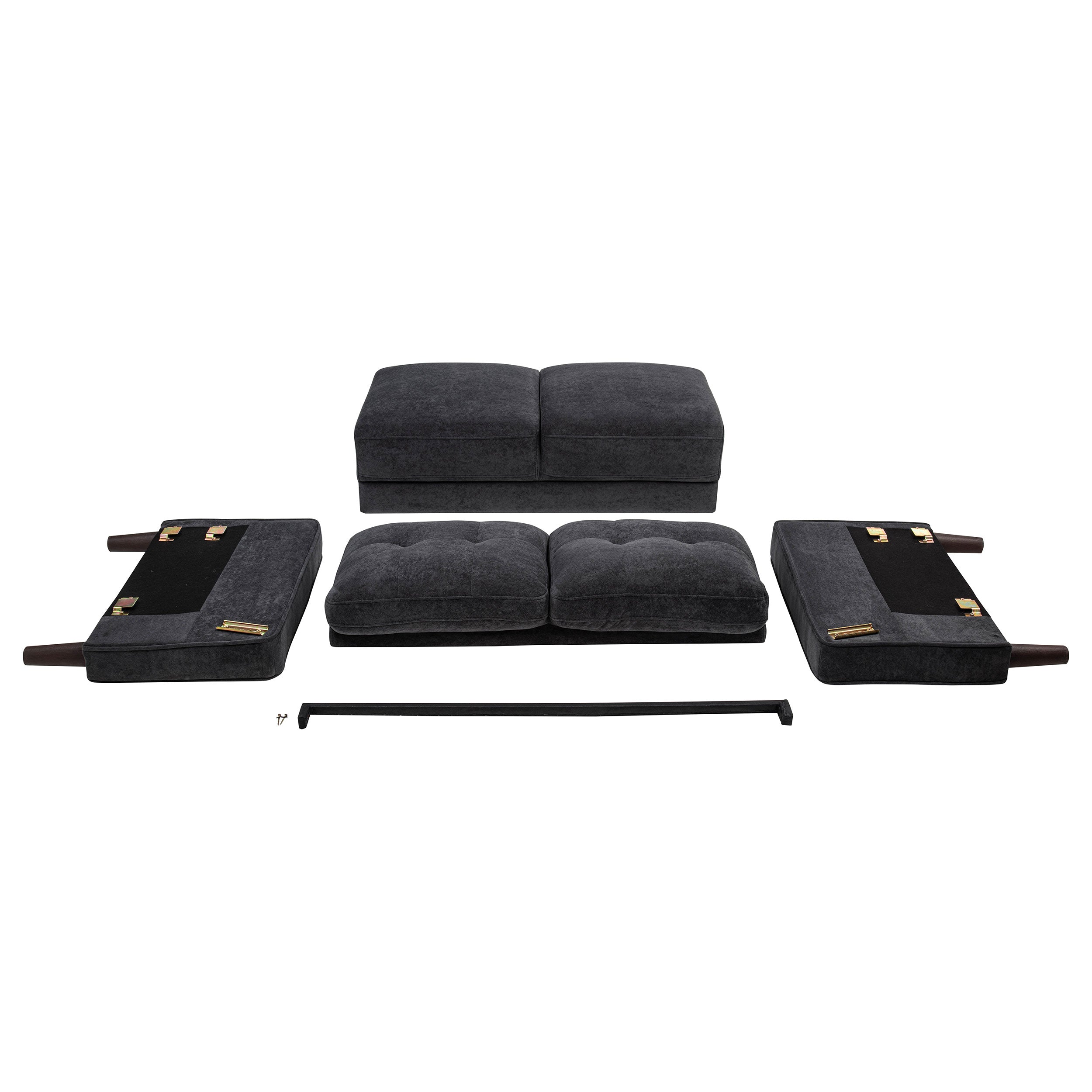 Bowen II Fabric Upholstered Track Arm Sofa Set