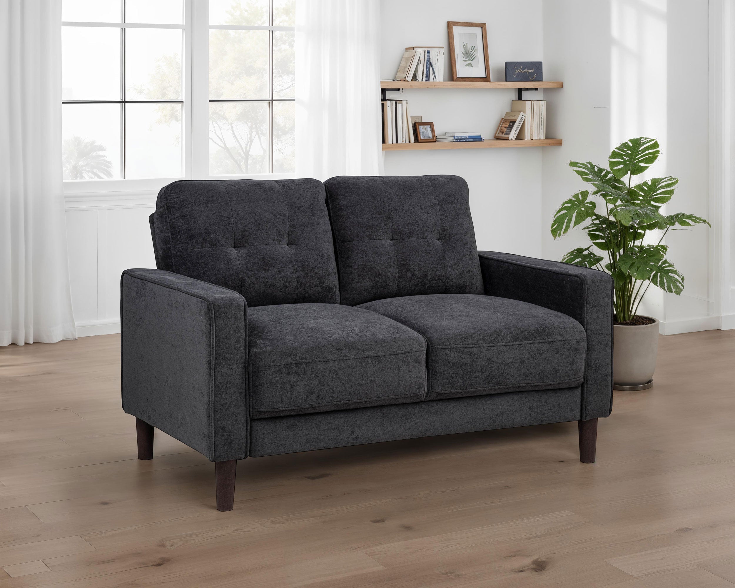 Bowen II Fabric Upholstered Track Arm Loveseat