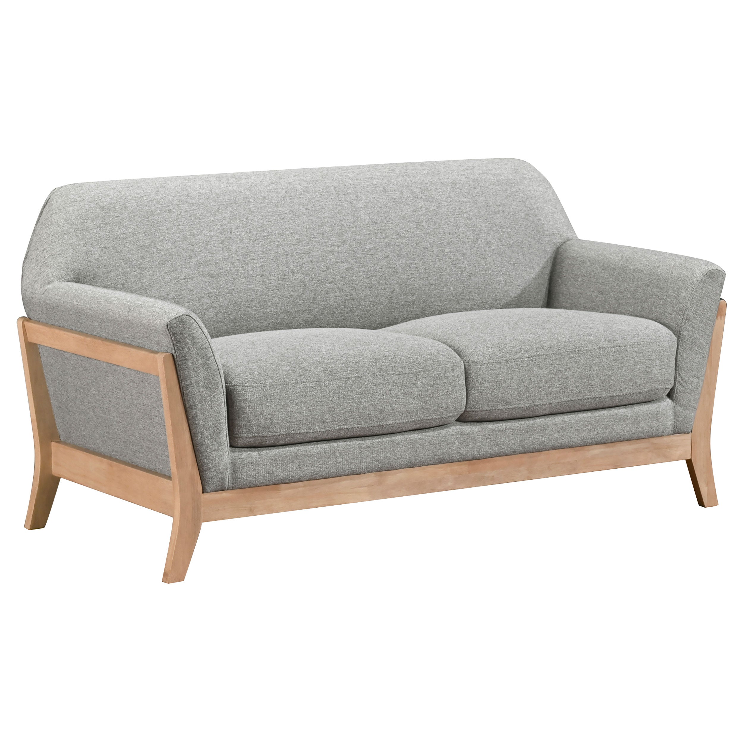 Vaughn Fabric Upholstered Flared Arm Sofa Set Grey