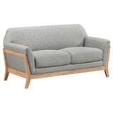 Vaughn Fabric Upholstered Flared Arm Sofa Set Grey
