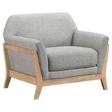 Vaughn Fabric Upholstered Flared Arm Sofa Set Grey