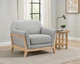 Vaughn Fabric Upholstered Flared Arm Accent Chair Grey