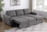 Samantha Upholstered Storage Sleeper Sectional Sofa