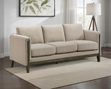 Islington Fabric Upholstered Panel Arm Sofa Taupe