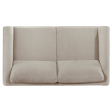 Islington Fabric Upholstered Panel Arm Loveseat Taupe