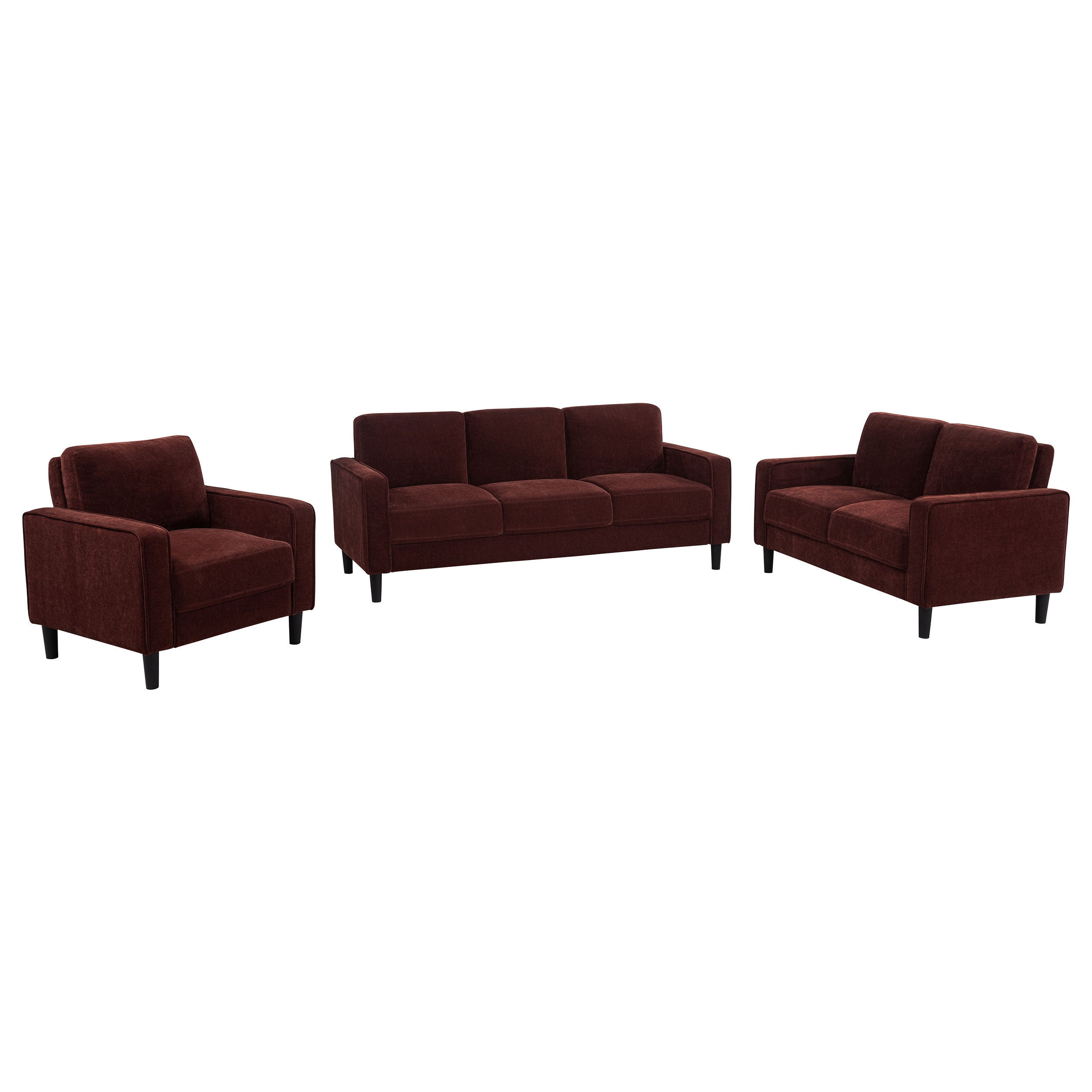 Ruth Upholstered Track Arm Sofa Set