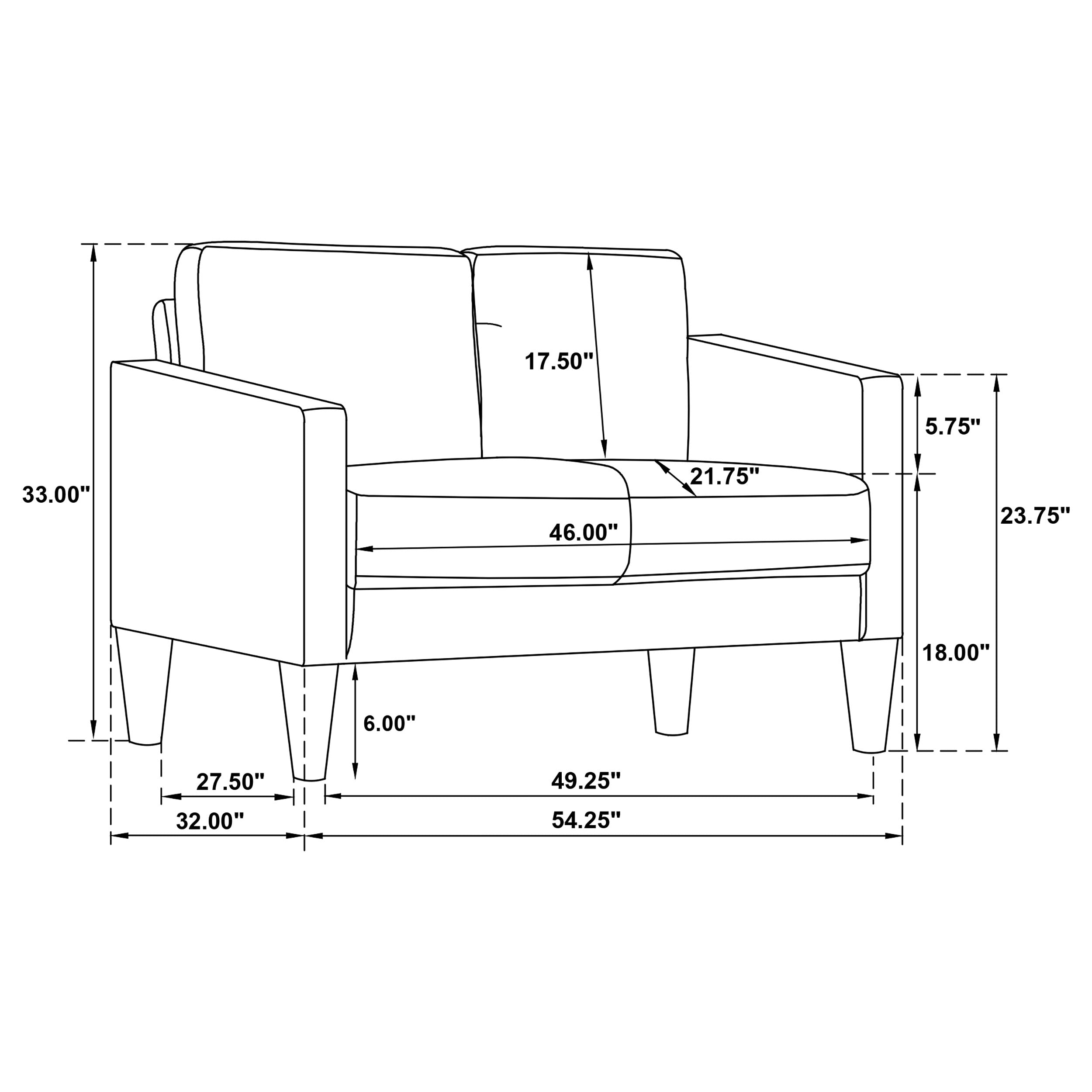Ruth Upholstered Track Arm Loveseat