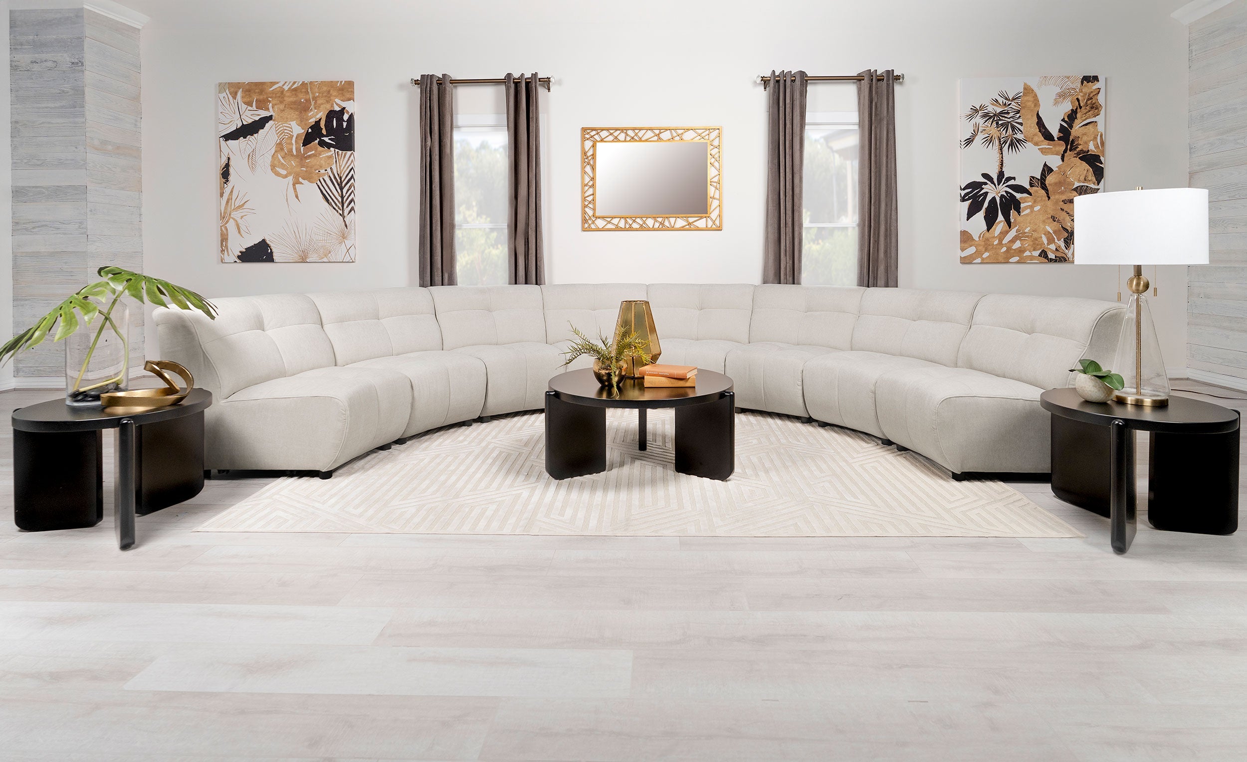Charlotte Upholstered Modular Sectional Sofa Ivory