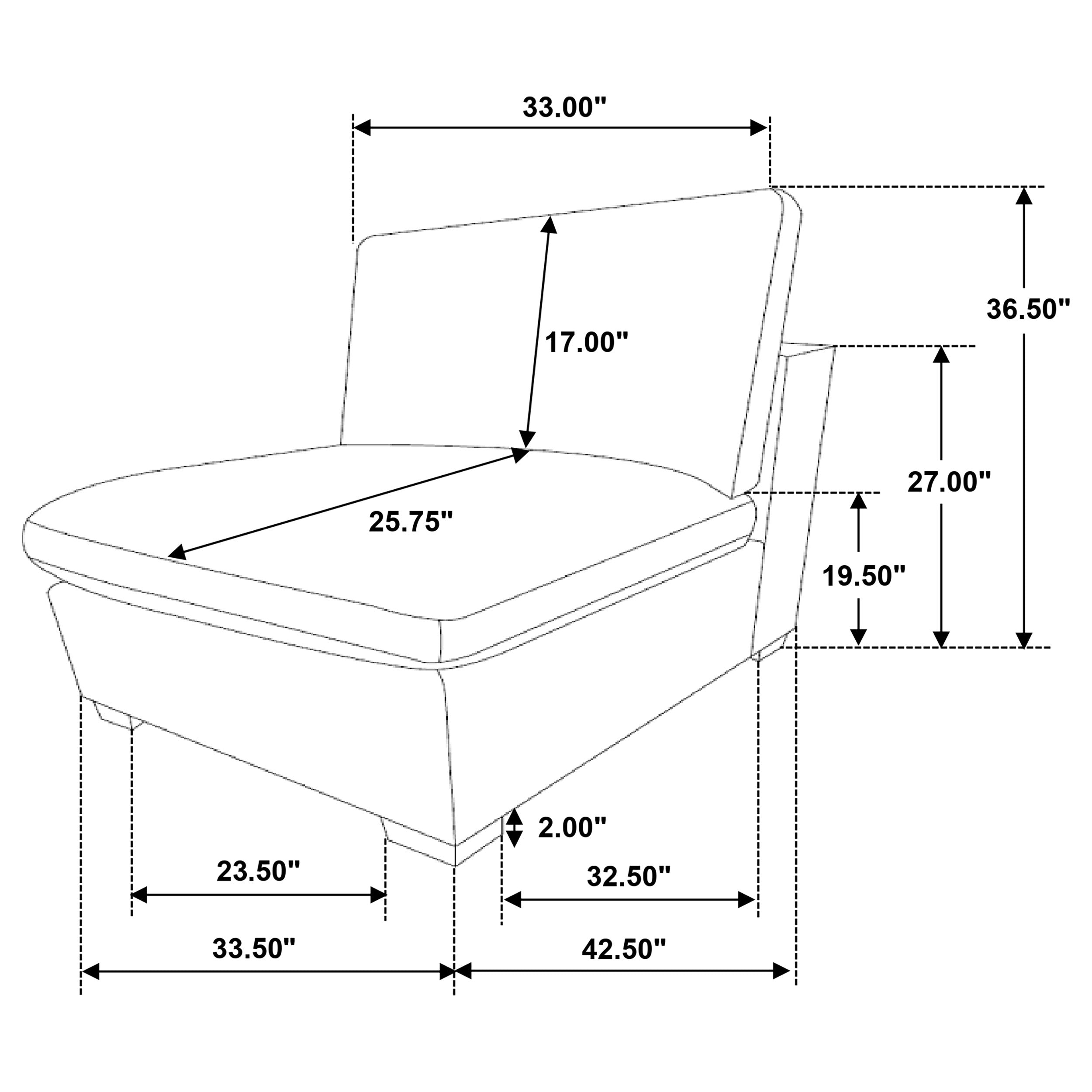 Lakeview Upholstered Armless Chair