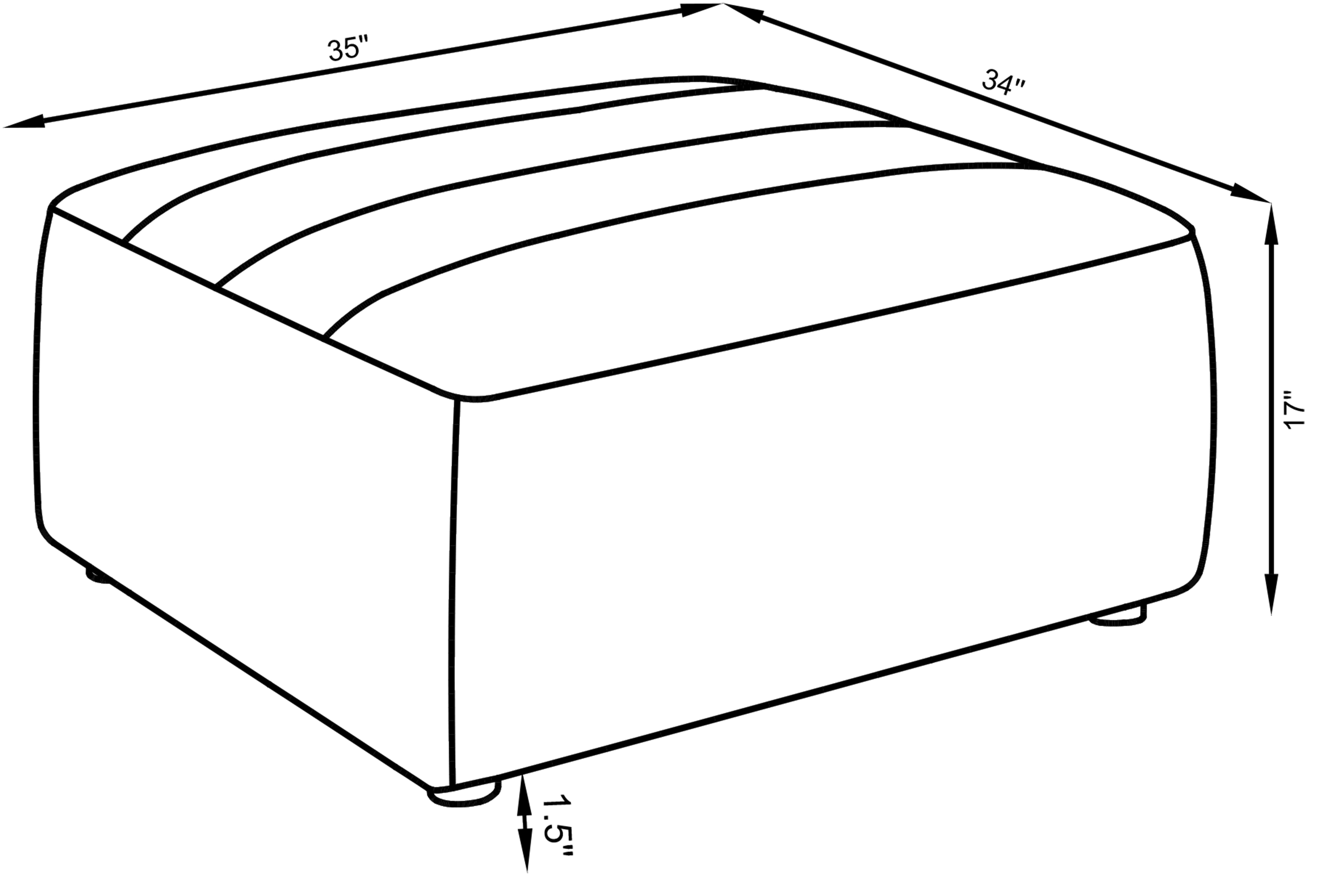 Sunny Square Upholstered Ottoman
