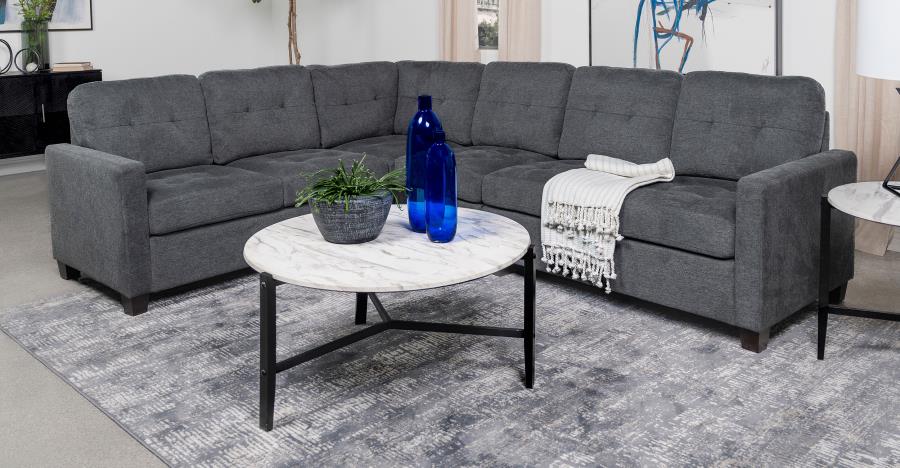Georgina Upholstered Modular Sectional Steel