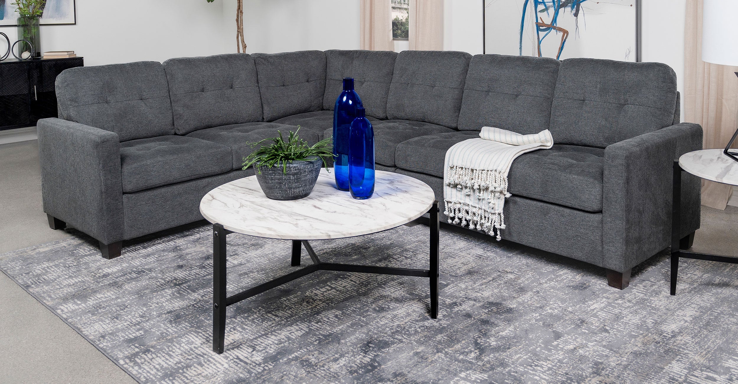 Georgina Upholstered Modular Sectional Steel