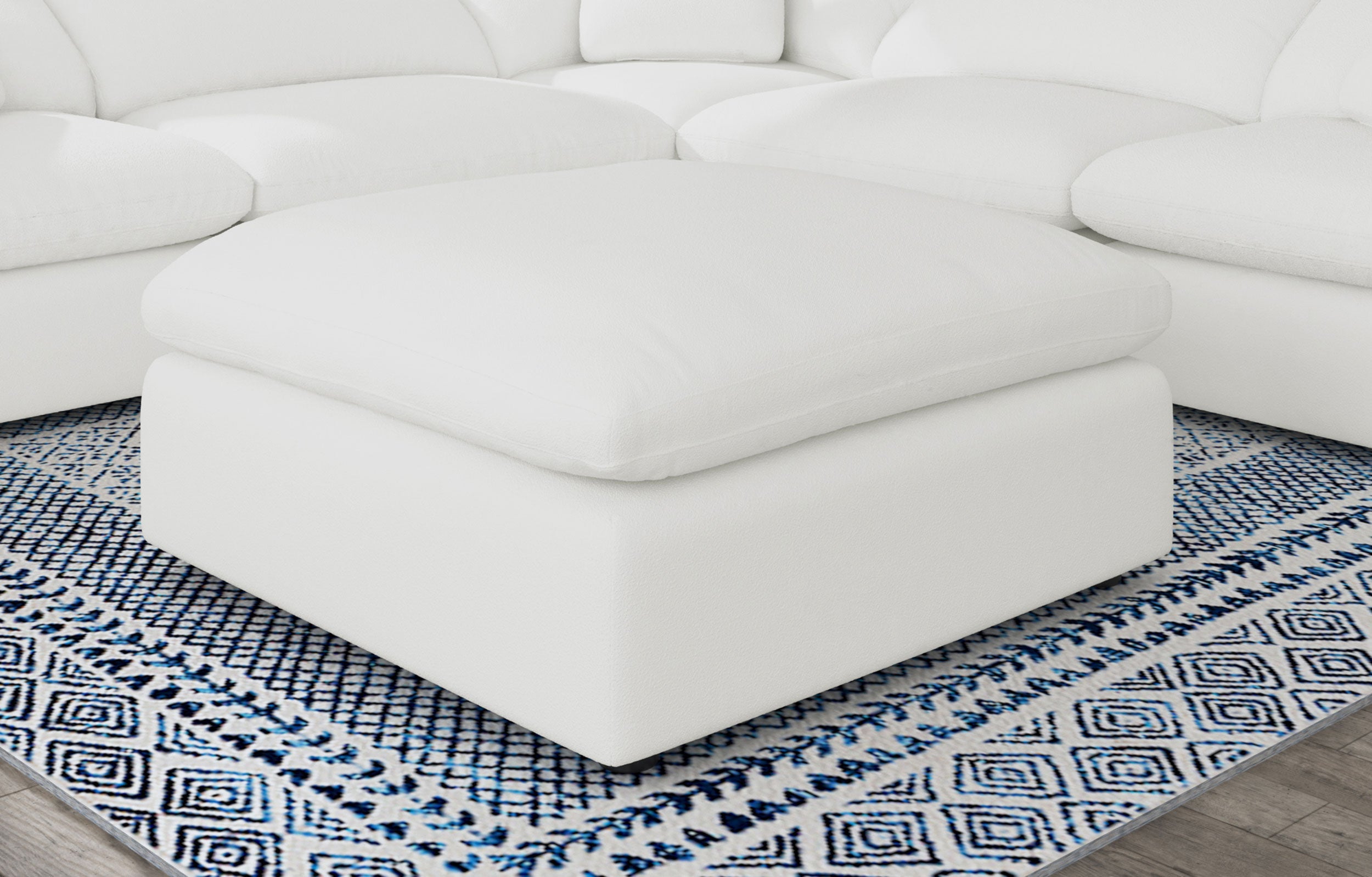 Raleigh Boucle Upholstered Ottoman