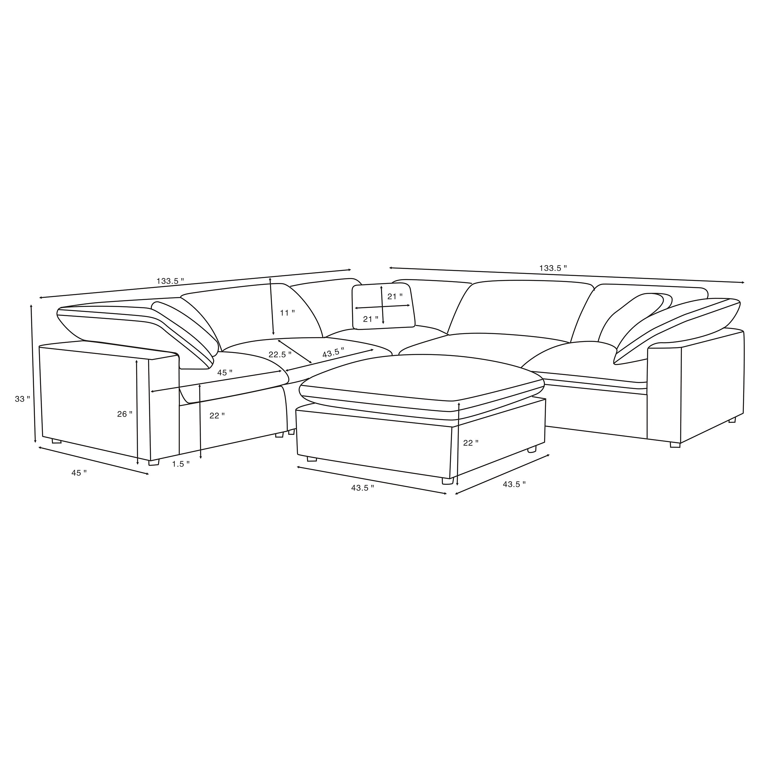 Raleigh Boucle Upholstered Modular Sectional
