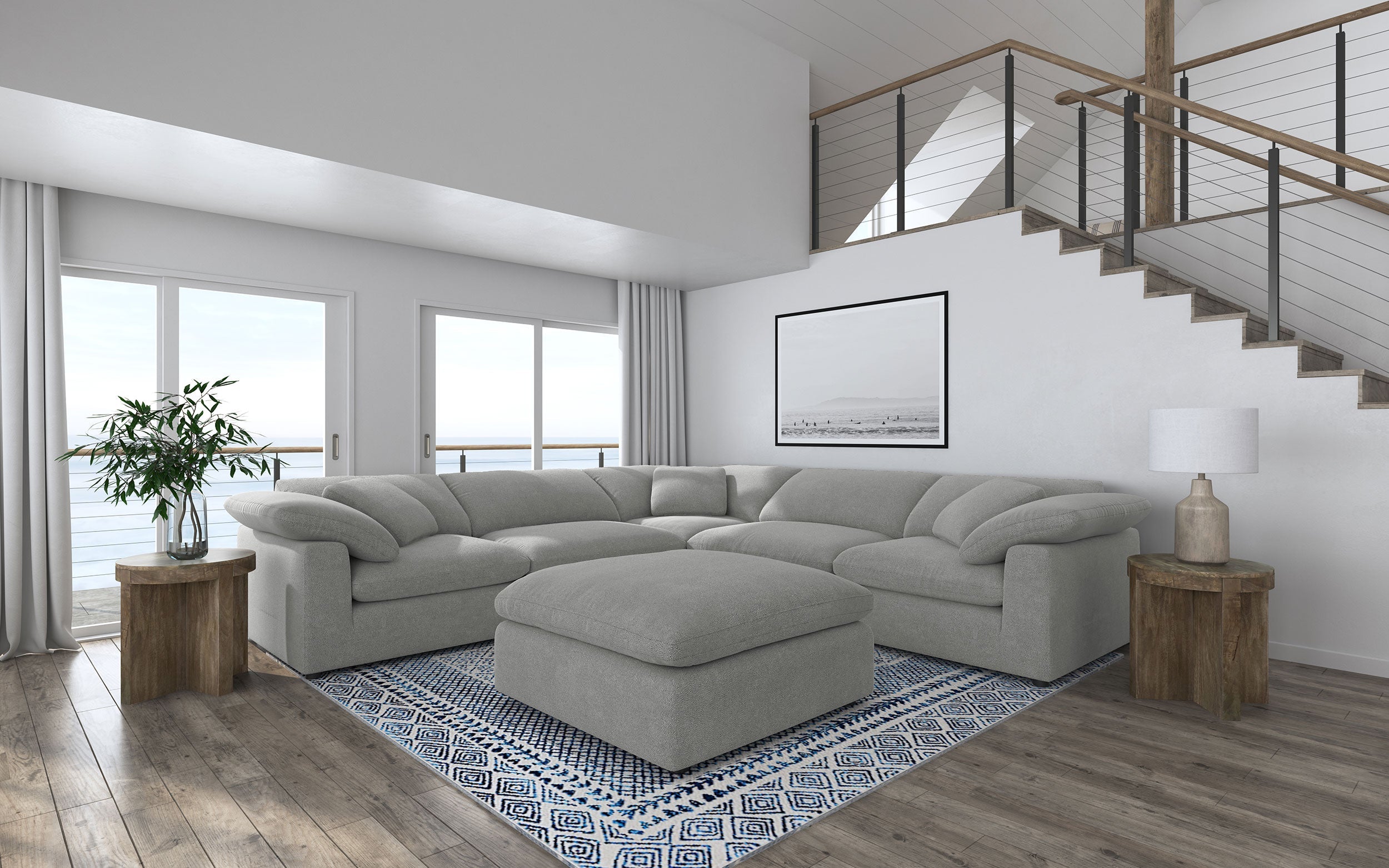 Raleigh Boucle Upholstered Ottoman