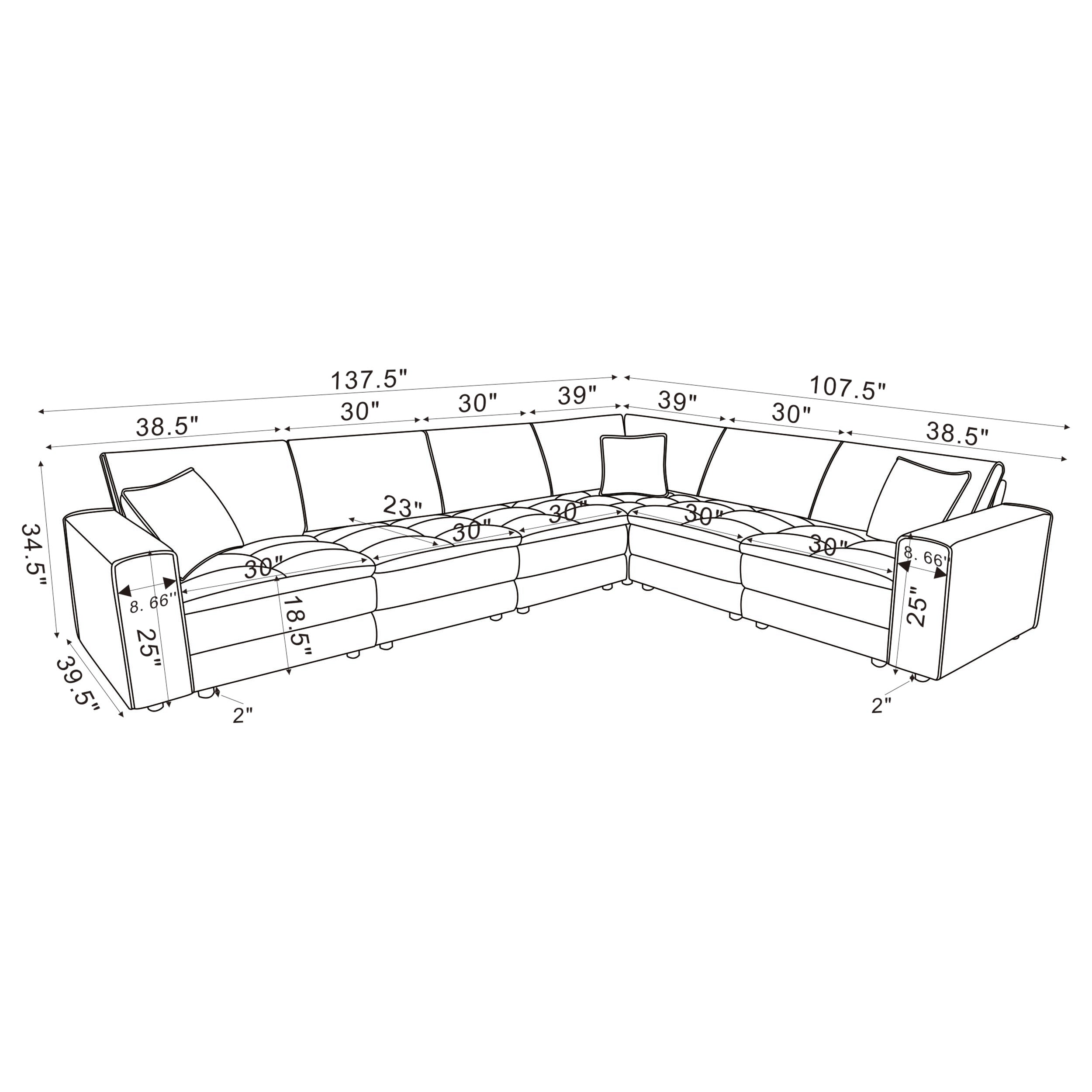 Atlantic Upholstered Modular Sectional Sofa