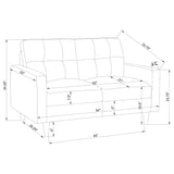 Watsonville Upholstered Track Arm Tufted Loveseat Grey