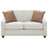 Christine Upholstered Sloped Arm Sofa Set Beige