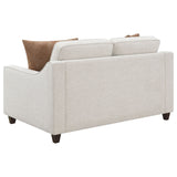 Christine Upholstered Sloped Arm Sofa Set Beige