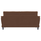 Selma Velvet Upholstered Crescent Arm Sofa Rust