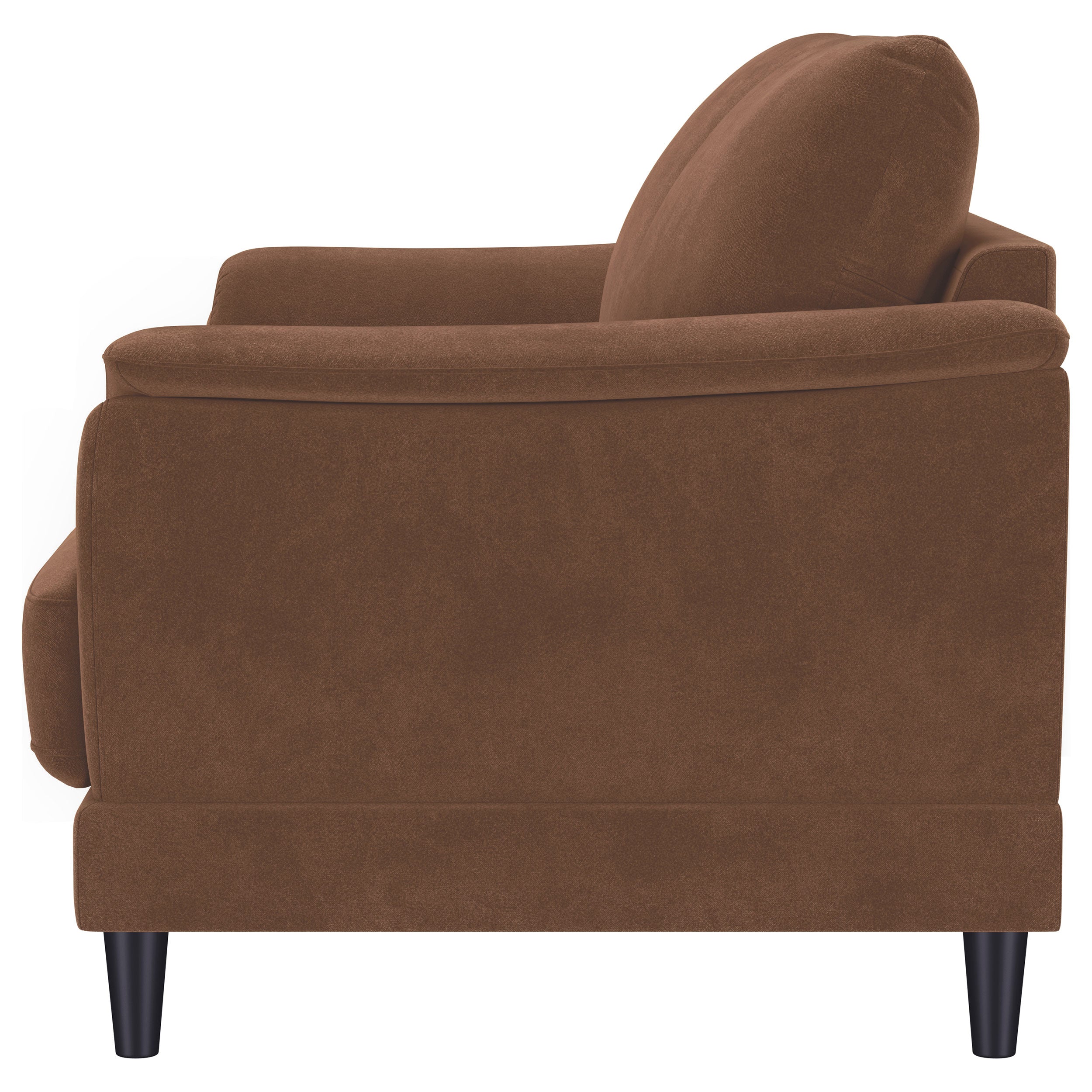 Selma Velvet Upholstered Crescent Arm Loveseat Rust