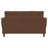 Selma Velvet Upholstered Crescent Arm Loveseat Rust