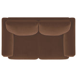 Selma Velvet Upholstered Crescent Arm Loveseat Rust