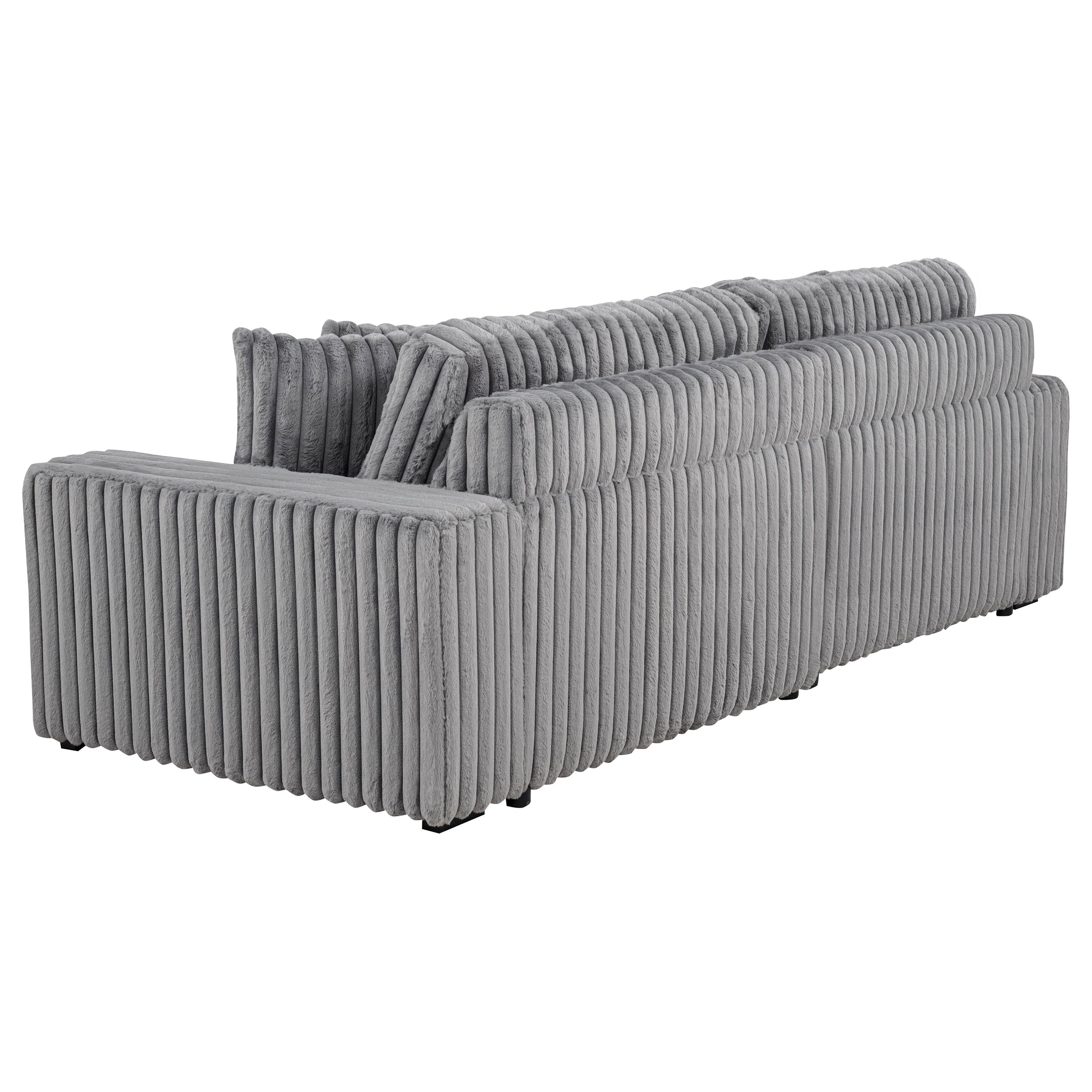Jacana Corduroy Upholstered Dual Power Chaise Sofa
