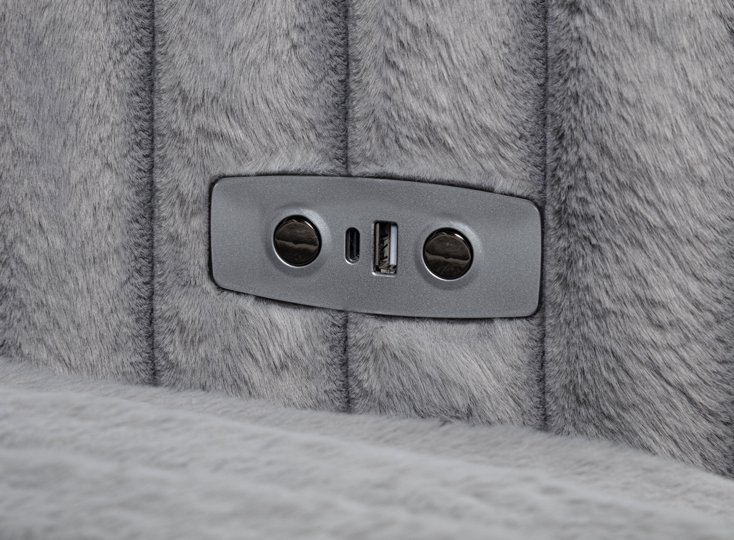 Jacana Corduroy Upholstered Dual Power Chaise Sofa