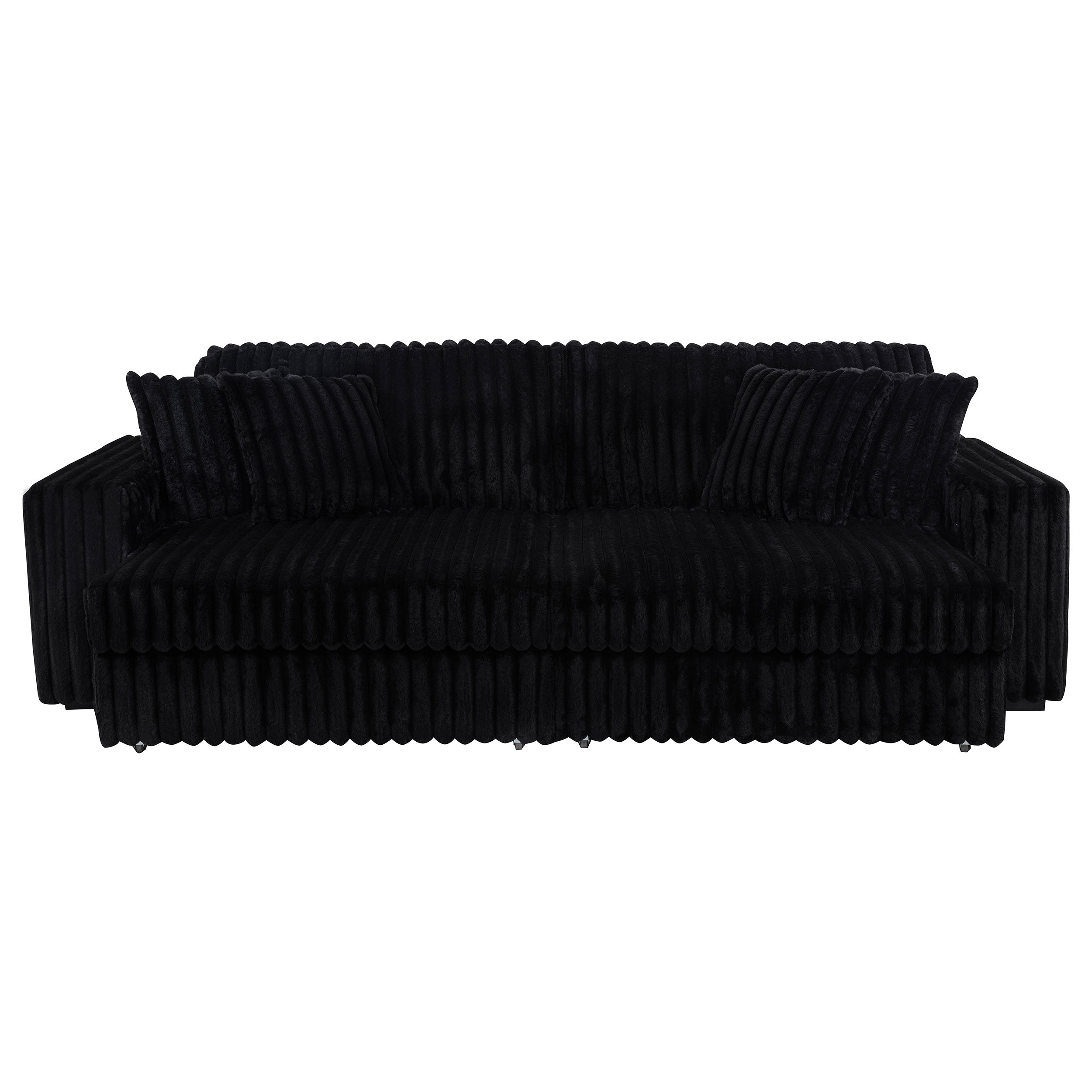 Jacana Corduroy Upholstered Dual Power Chaise Sofa