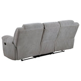 Gilson Chenille Upholstered Reclining Sofa Set Grey