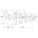 Gilson Chenille Upholstered Reclining Sofa Grey