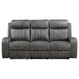 Raelynn Upholstered Reclining Sofa Set Grey