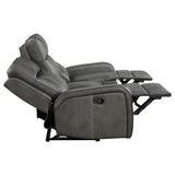Raelynn Upholstered Reclining Sofa Set Grey