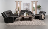 Raelynn Upholstered Reclining Sofa Set Grey