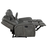 Raelynn Upholstered Reclining Sofa Set Grey