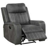Raelynn Upholstered Reclining Sofa Set Grey