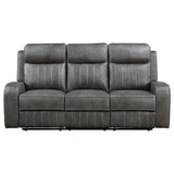 Raelynn Upholstered Track Arm Motion Sofa Grey