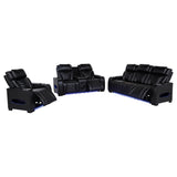 Zuma Faux Leather Dual Power LED Sofa Set