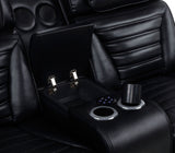 Zuma Faux Leather Dual Power LED Sofa Set