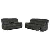 Lawrence Upholstered Reclining Sofa Set Charcoal