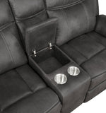 Lawrence Upholstered Reclining Sofa Set Charcoal