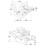 Lawrence Upholstered Reclining Sofa Set Charcoal