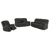 Lawrence Upholstered Reclining Sofa Set Charcoal