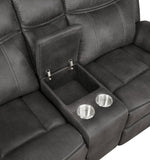 Lawrence Upholstered Reclining Sofa Set Charcoal