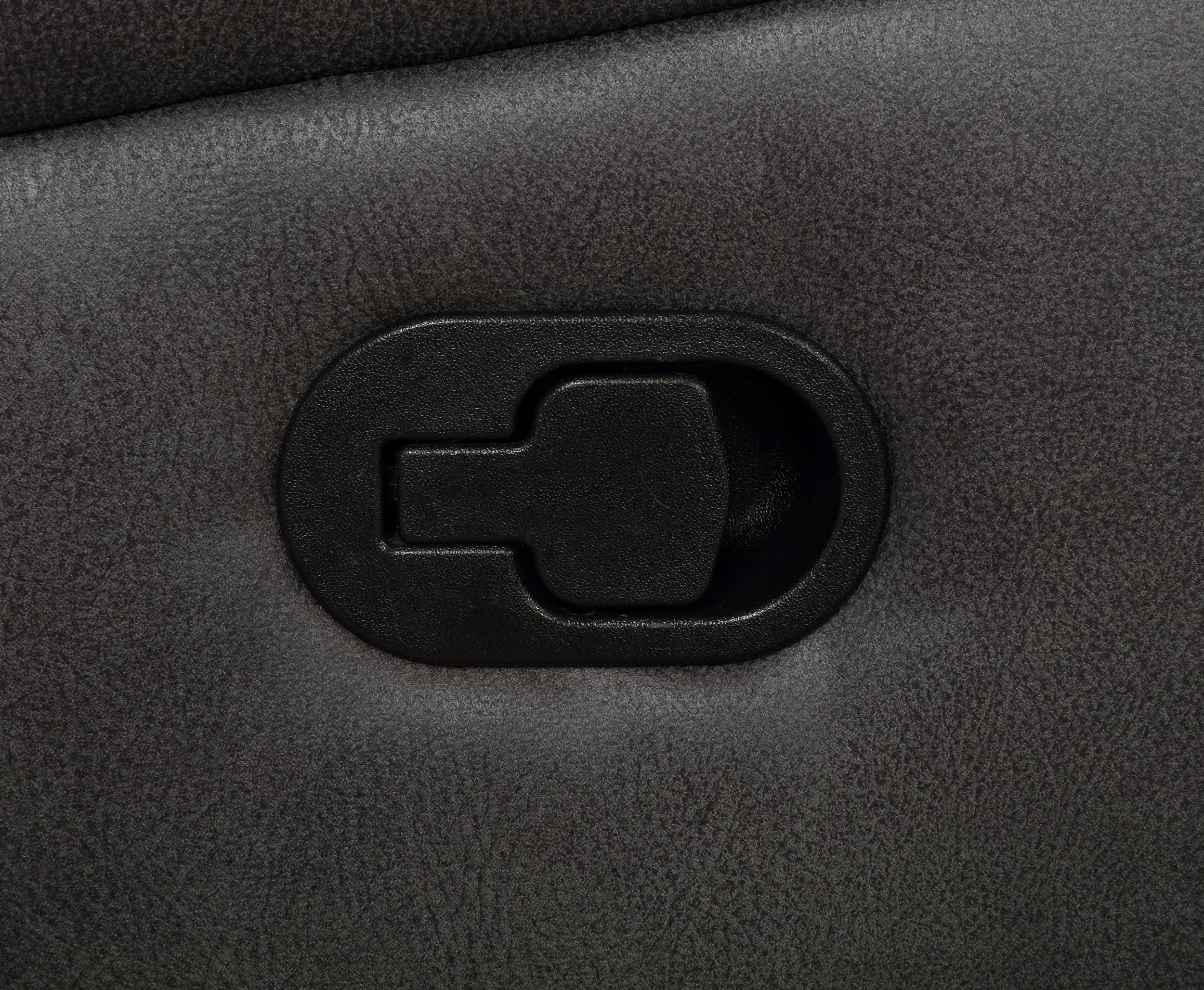 Lawrence Upholstered Padded Arm Reclining Loveseat Charcoal