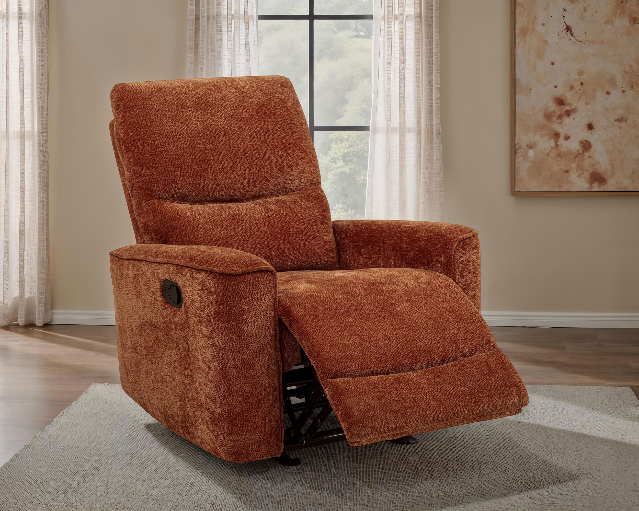 Navarro Chenille Upholstered Glider Recliner