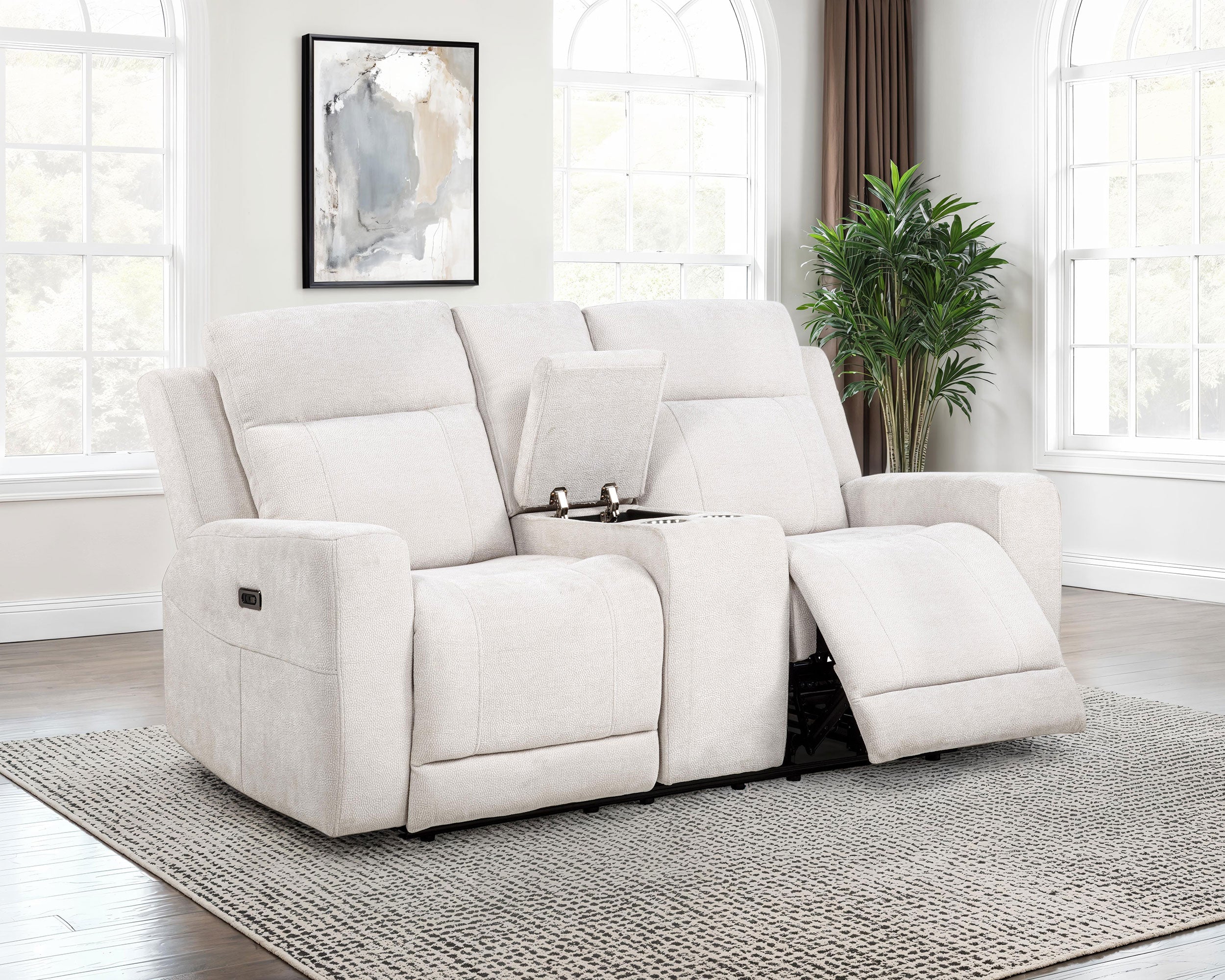 Kennett Chenille Upholstered Power Reclining Loveseat